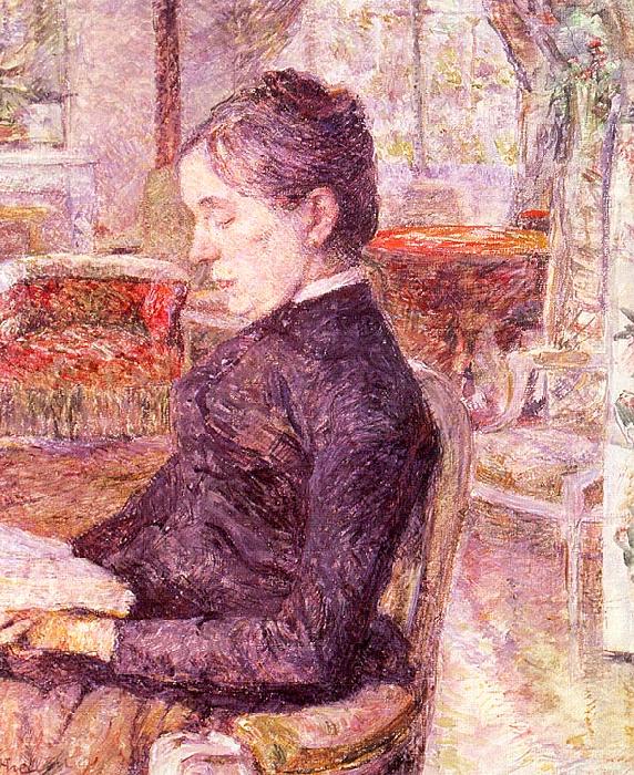  Henri  Toulouse-Lautrec The Reading Room at the Chateau de Malrome oil painting image